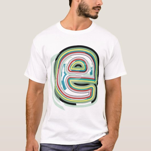 抽象芸術色文字E Tシャツ (正面)