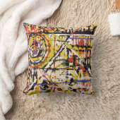 抽象芸術色正方形 クッション (ブランケット)