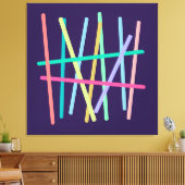 抽象芸術色線ミニマル キャンバスプリント (インサイチュ (リビング))