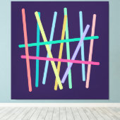 抽象芸術色線ミニマル キャンバスプリント (インサイチュ (ウッドフロア))