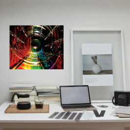 抽象芸術色鉛筆虹 ポスター