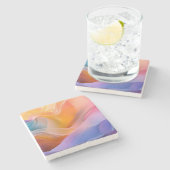 抽象芸術色 ストーンコースター (横)