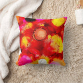 抽象芸術色(赤) クッション (ブランケット)