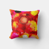 抽象芸術色(赤) クッション (正面)