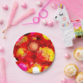 抽象芸術色（赤） ペーパープレート (パーティー)