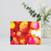 抽象芸術色(赤) ポストカード (スタンド正面)