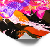 抽象芸術花とアニマルプリント ポスター (角)