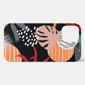 抽象芸術花と熱帯葉スケッチ船 Case-Mate iPhoneケース (裏面 (横))
