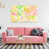 抽象芸術花と葉キャンバス キャンバスプリント (インサイチュ (リビング))
