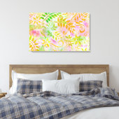 抽象芸術花と葉キャンバス キャンバスプリント (インサイチュ (寝室))