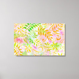 抽象芸術花と葉キャンバス キャンバスプリント