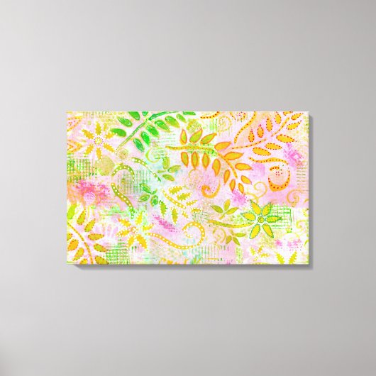 抽象芸術花と葉キャンバス キャンバスプリント (正面)