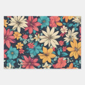 抽象芸術花の模様 ラッピングペーパーシート (正面3)