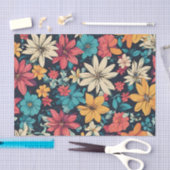 抽象芸術花の模様 薄葉紙 (クラフト)