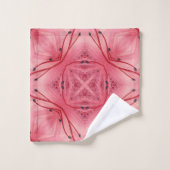 抽象芸術花びらソフトコーラルピンク バスタオルセット (ウォッシュタオル)