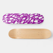 抽象芸術花びら – 白の紫 スケートボード (横)