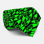 抽象芸術花びら – 緑オンブラック ネクタイ (ロール)