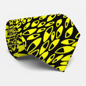 抽象芸術花びら – 黄色オンブラック ネクタイ (ロール)