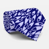 抽象芸術花びら- Dpネイビーのパウダーブルー ネクタイ (ロール)