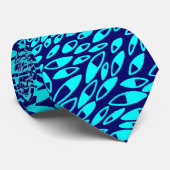 抽象芸術花びら- Dp Navyのシアン ネクタイ (ロール)