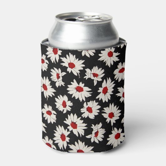 抽象芸術花アート水彩模様。 缶クーラー (缶正面)