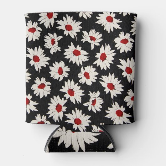 抽象芸術花アート水彩模様。 缶クーラー (正面)