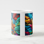 抽象芸術花ジャンボマグカップ ジャンボコーヒーマグカップ (正面)