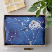 抽象芸術花デイジー青フローラ切り離し 薄葉紙 (ギフト)