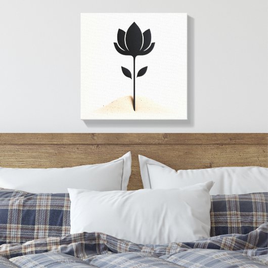 抽象芸術花デザイン キャンバスプリント (インサイチュ (寝室))