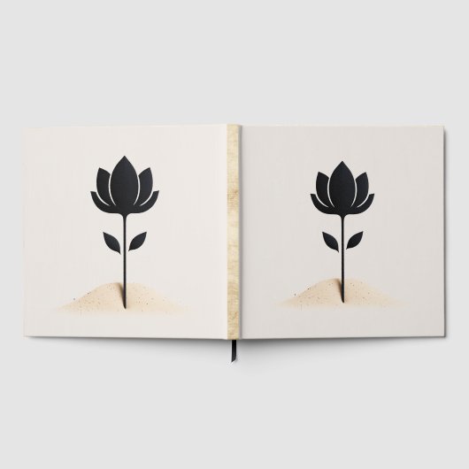 抽象芸術花デザイン ゲストブック (全面)