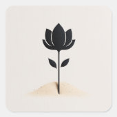 抽象芸術花デザイン スクエアシール (正面)