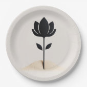 抽象芸術花デザイン ペーパープレート (正面)