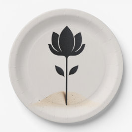 抽象芸術花デザイン ペーパープレート