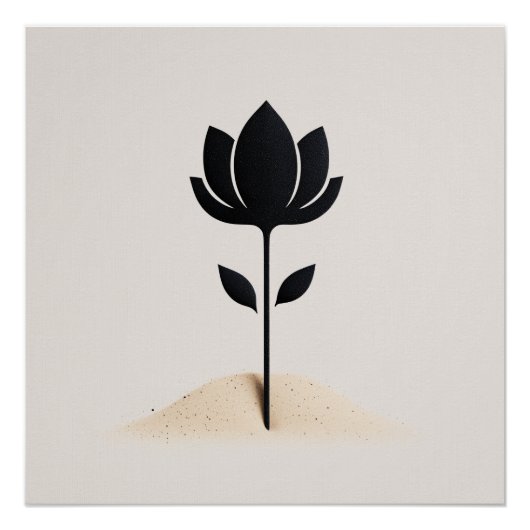 抽象芸術花デザイン ポスター (正面)