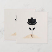 抽象芸術花デザイン 招待状 (正面/裏面)