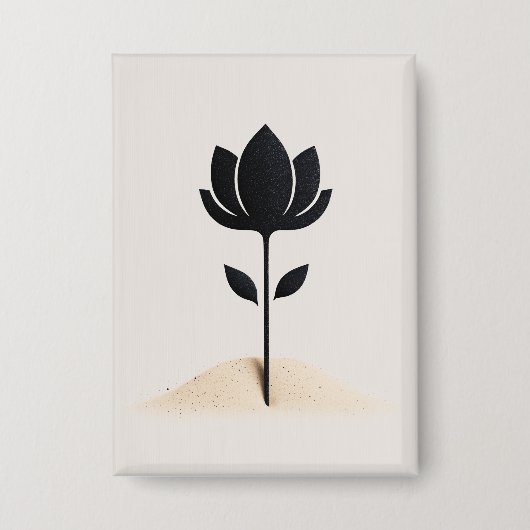 抽象芸術花デザイン 缶バッジ (正面)