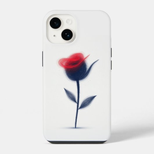抽象芸術花デザイン iPhoneケース (裏面)