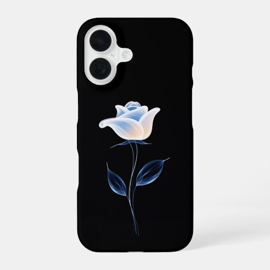 抽象芸術花デザイン iPhone 16ケース (裏面)