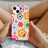 抽象芸術花パワーモノグラム iPhone 16ケース