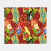 抽象芸術花フリースブランケット フリースブランケット (正面(横))