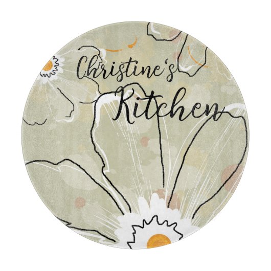 抽象芸術花名12"ガラスを追加 カッティングボード (正面)