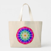 抽象芸術花大トートバッグ ラージトートバッグ (裏面)