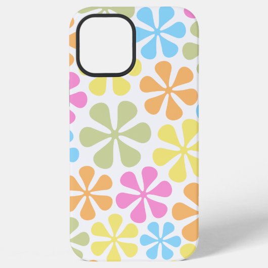 抽象芸術花明るい色ミックス iPhoneケース (裏面)