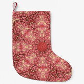 抽象芸術花曼荼羅の縫い目のない紋様 スモールクリスマスストッキング (正面)