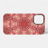 抽象芸術花曼荼羅の縫い目のない紋様 iPhoneケース (裏面横)