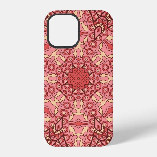 抽象芸術花曼荼羅の縫い目のない紋様 iPhoneケース (裏面)