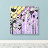 抽象芸術花柄の幾何学模様 キャンバスプリント (インサイチュ (ウッドフロア))