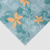 抽象芸術花柄オレンジティール（緑がかった色） 薄葉紙 (詳細)