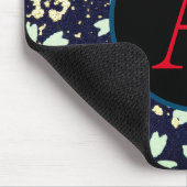 抽象芸術花柄カスタムイニシャルマウスパッド マウスパッド (コーナー)