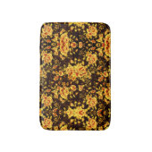 抽象芸術花柄金ゴールド花 バスマット (正面縦)